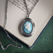 Butterfly Cameo Oval Vintage Style Locket
