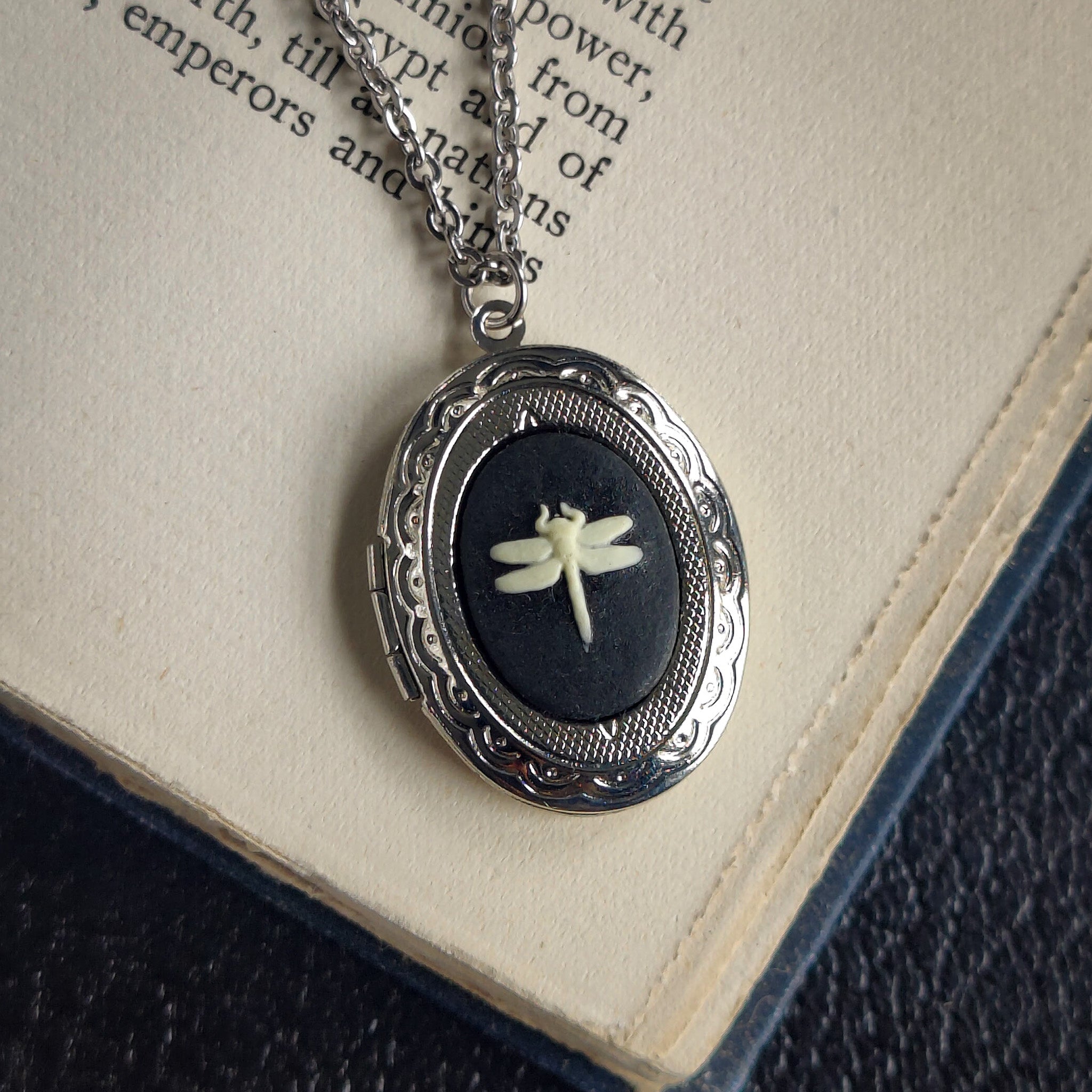 Dragonfly Cameo Locket