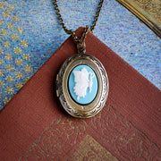 Butterfly Cameo Oval Vintage Style Locket