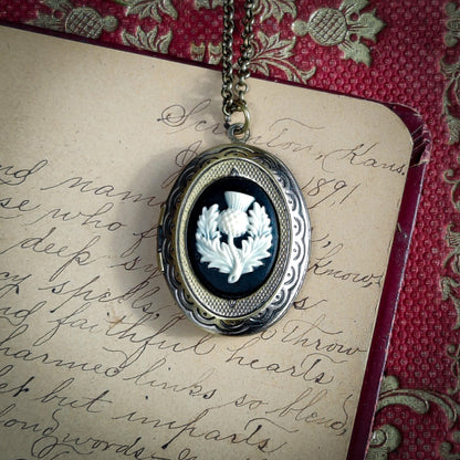 Thistle Cameo Oval Vintage Style Locket