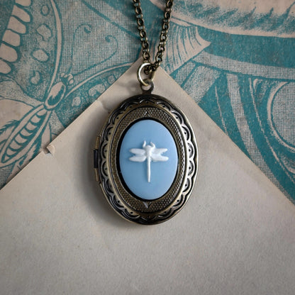 Dragonfly Cameo Locket