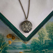 Venetian Lace Lockets in Antiqued Brass, Antiqued Silver, or Gold Tone
