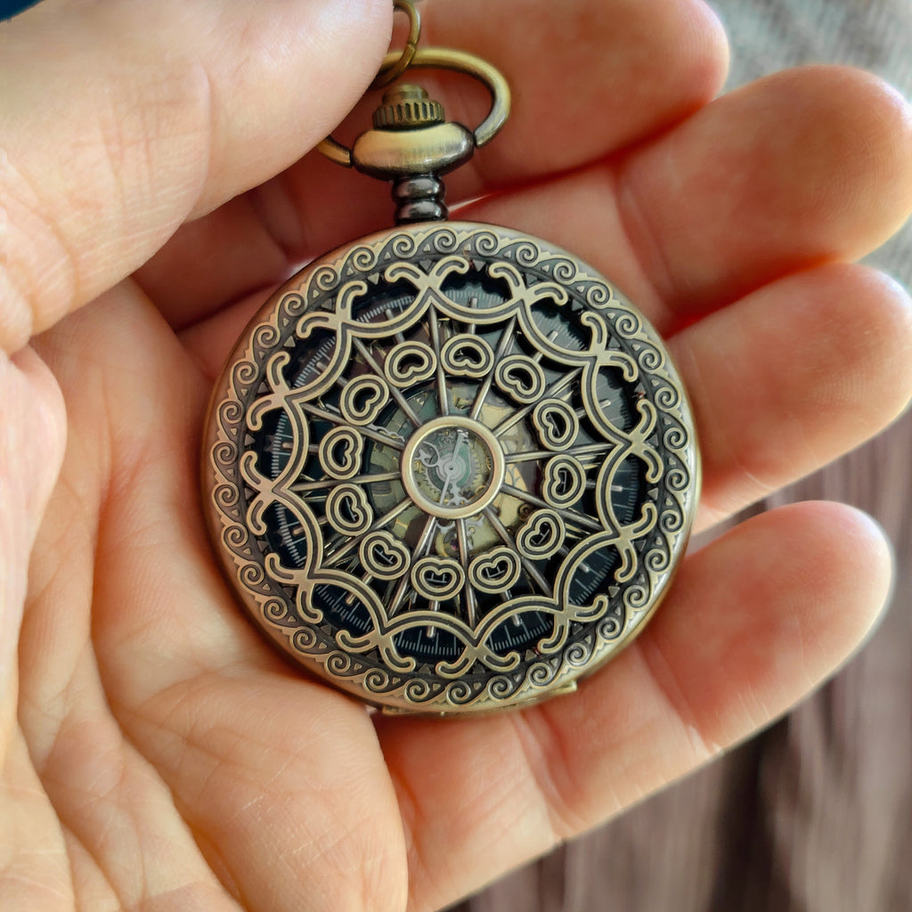 Venetian Net Mechanical Watch in Antique Brass, Silver, or Gunmetal