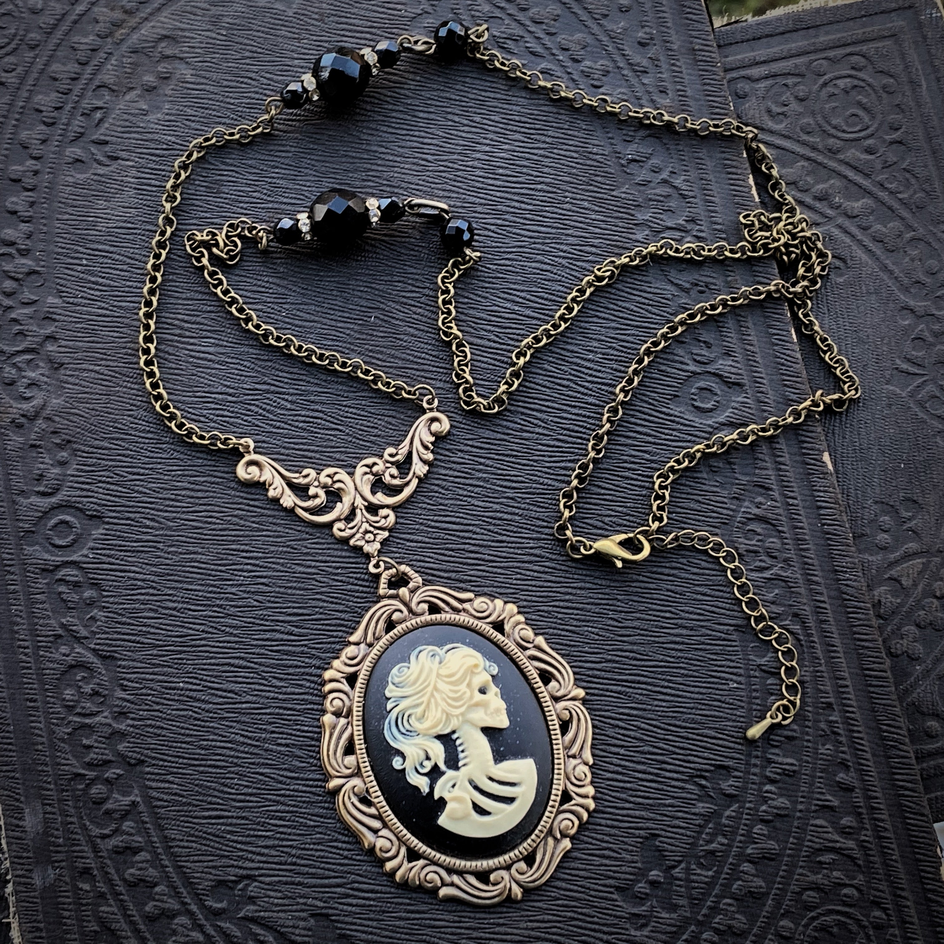 Victorian Zombie Necklace with Vintage Beads