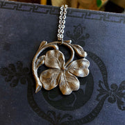 Irish Shamrock Necklace in Silver or Brass