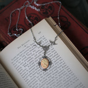 Skeleton Lady Cameo Necklace - Choose a Color and Metal