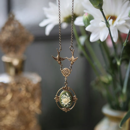 Victorian Rose Cameo Necklace