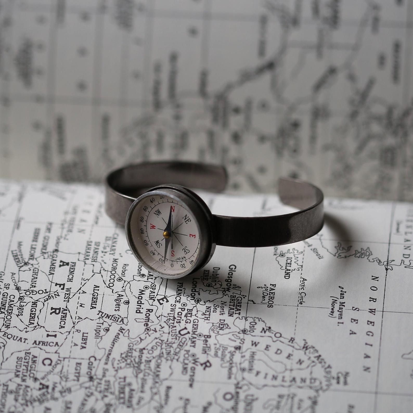 Compass Cuff Bracelet Unisex