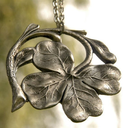 Irish Shamrock Necklace in Silver or Brass