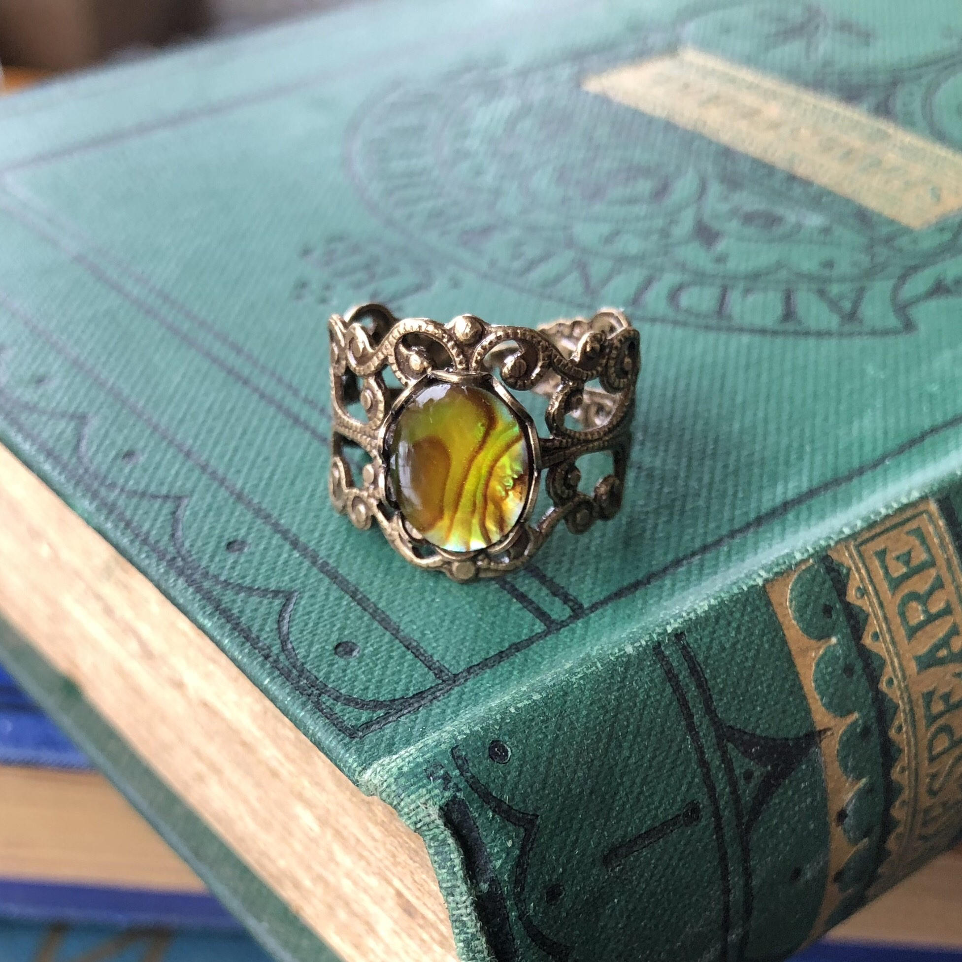 Paua Shell Filigree Ring