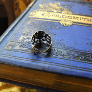 Blue Lady Cameo Ring in Silver Filigree