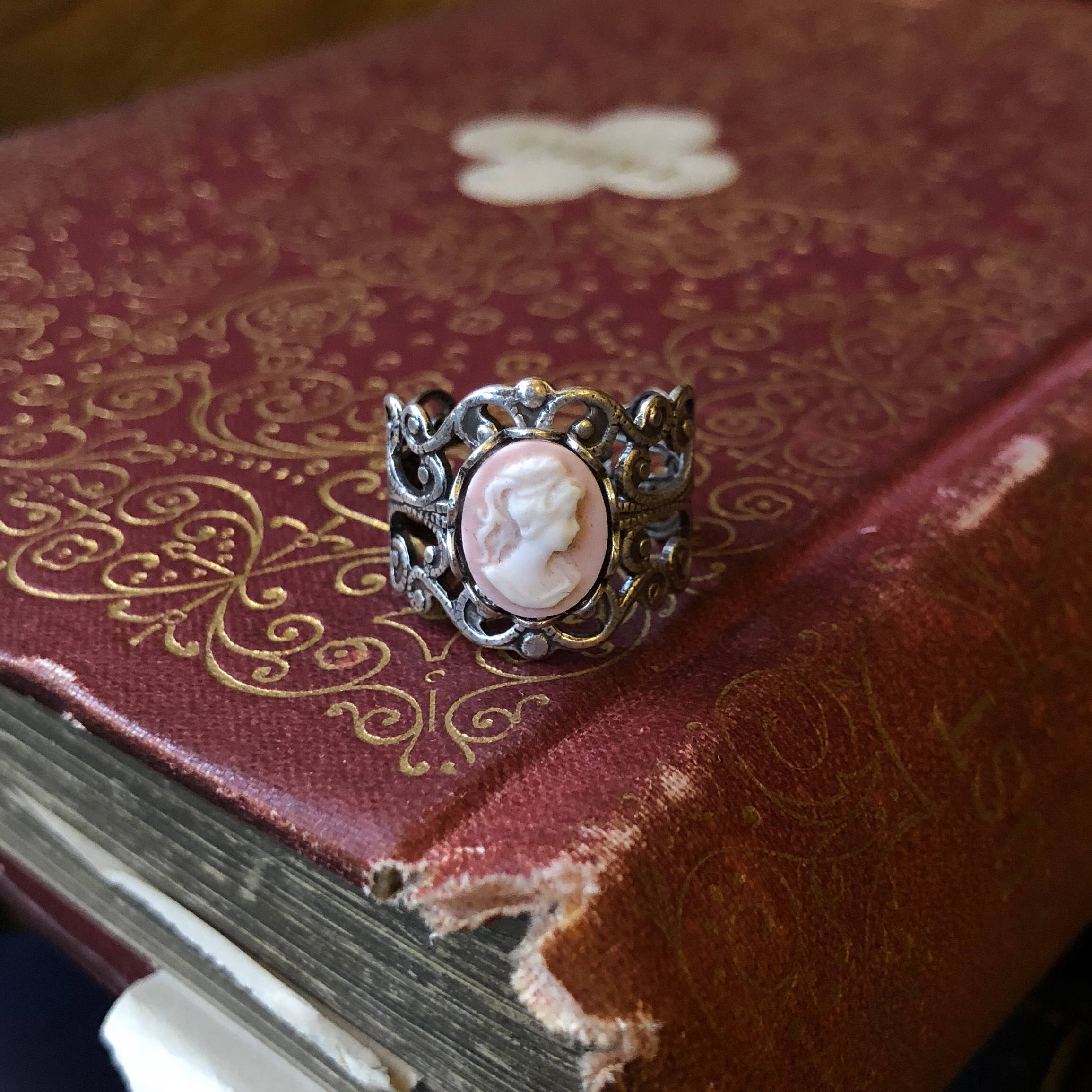 Pink Lady Cameo Ring