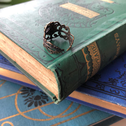 Green Aventurine Ring in Brass or Silver