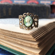 Green Lady Cameo Ring