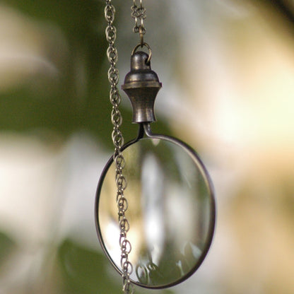 Simple Monocle Necklace - Brass or Silver