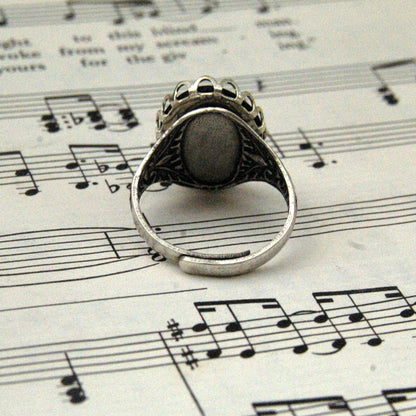 Black Rose Cameo Ring