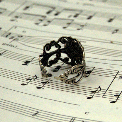 Snowflake Obsidian Silver Ring