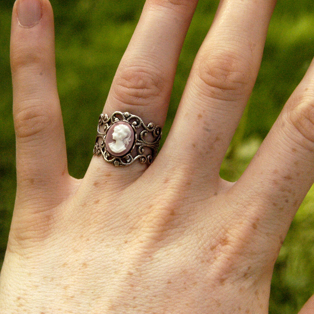 Pink Lady Cameo Ring