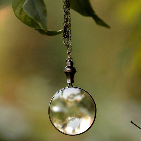 Simple Monocle Necklace - Brass or Silver