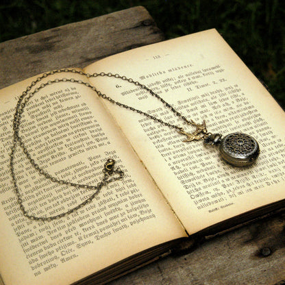 Small Pocket Watch Necklace in Silver