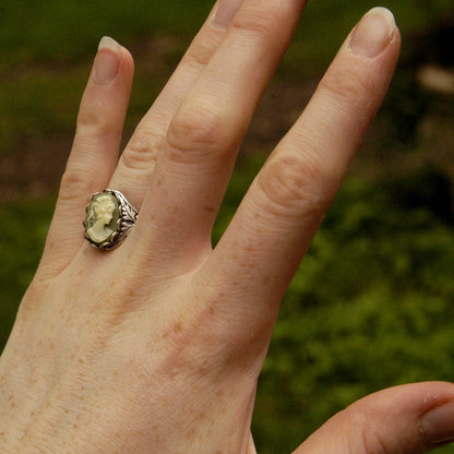 Green Lady Cameo Ring