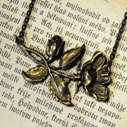 Victorian Rose Necklace in Brass
