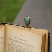 Semi-Precious Stone Simple Brass Bookmark