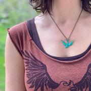 Swooping Bird Necklace - Brass, Silver or Patina