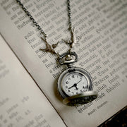 Brass Pocket Watch Necklace with Heart