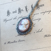 Cameo Lady Necklace in Silver - Pick a Color