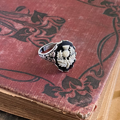 Scottish Thistle Cameo Ring