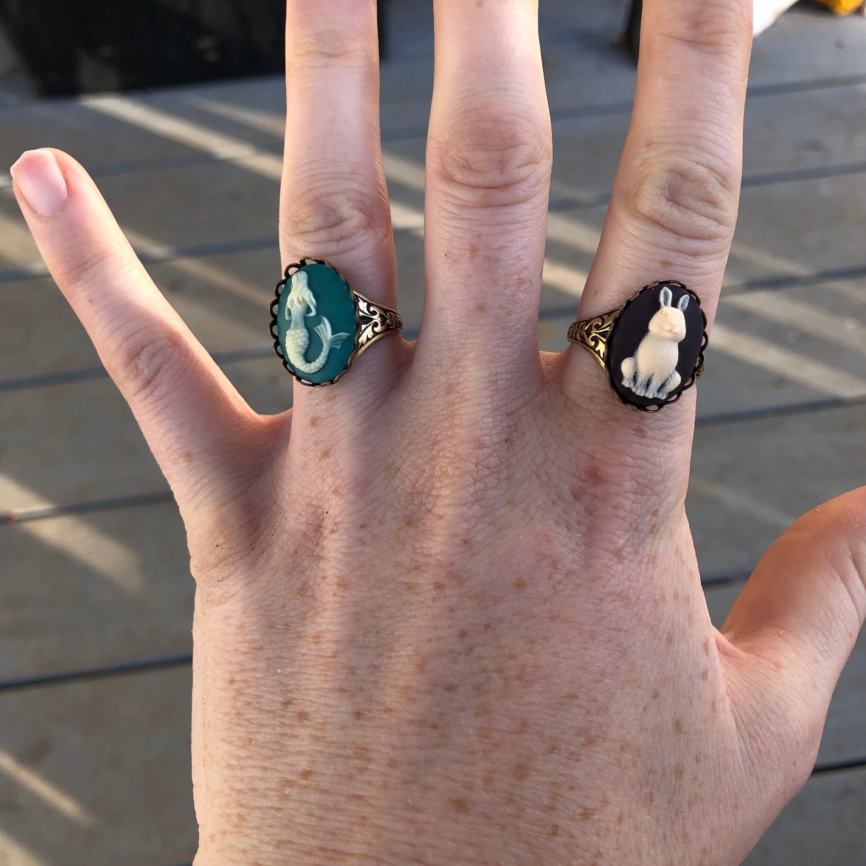 Rabbit Cameo Ring