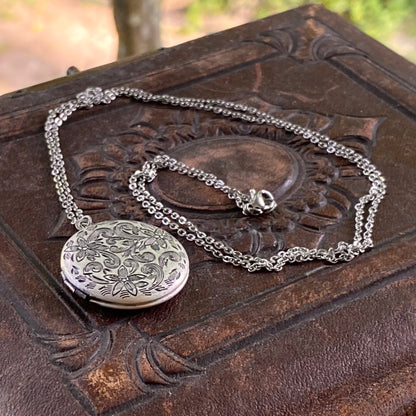 Floral Circlet Locket Necklace