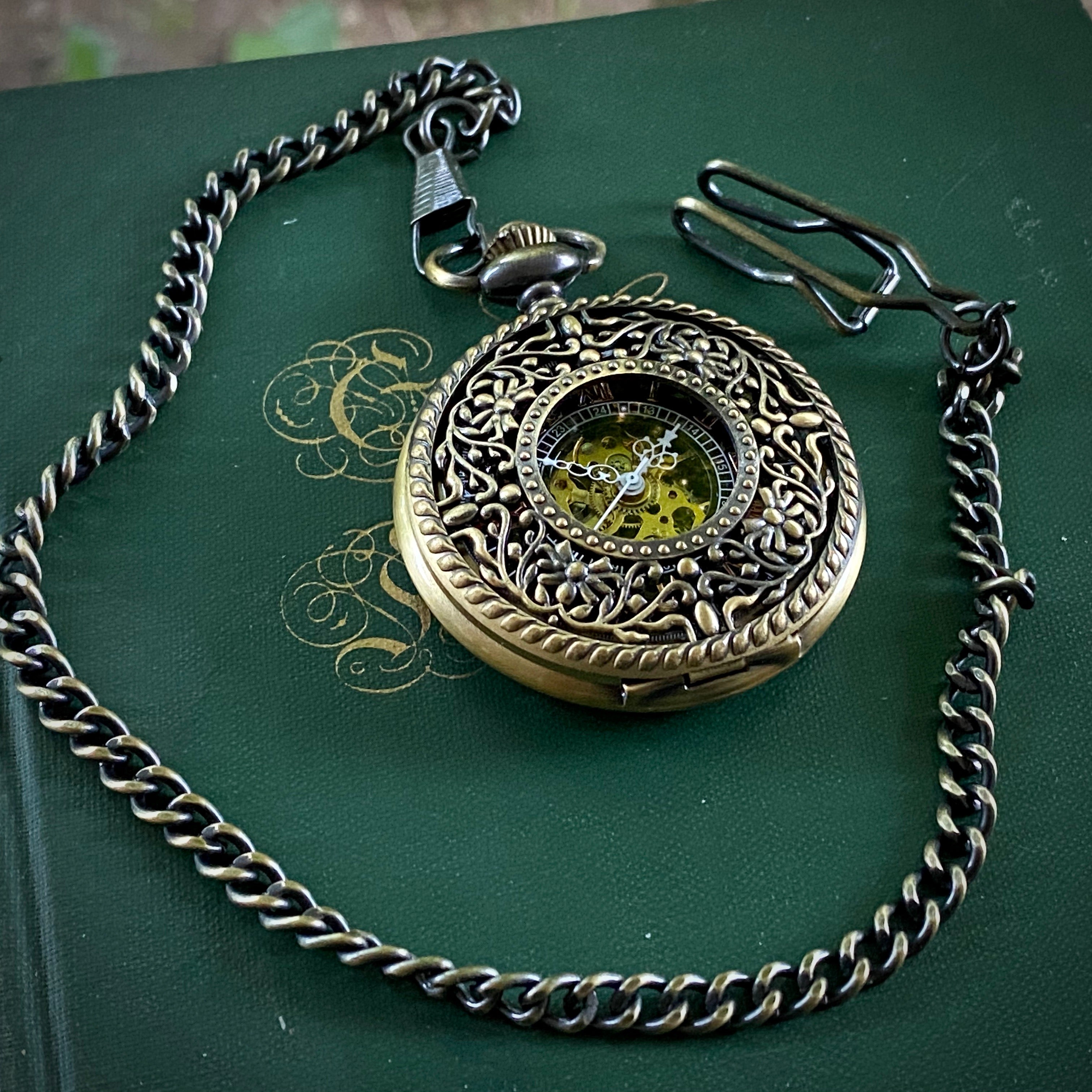 Mechanical Pocket Watch on Fob or Necklace Chain