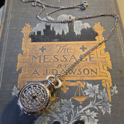 Small Pocket Watch Necklace in Silver