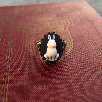 Rabbit Cameo Ring