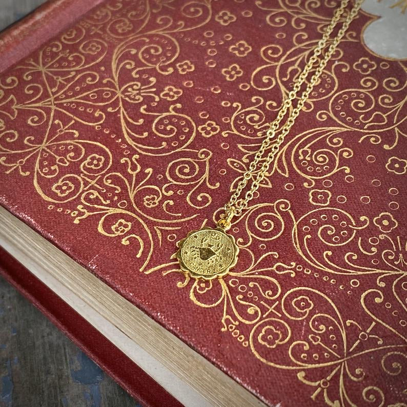 Gold or Silver Zodiac Charm Necklace - Aries Taurus Gemini Cancer Leo Virgo Libra Scorpio Sagittarius Capricorn Aquarius Pisces