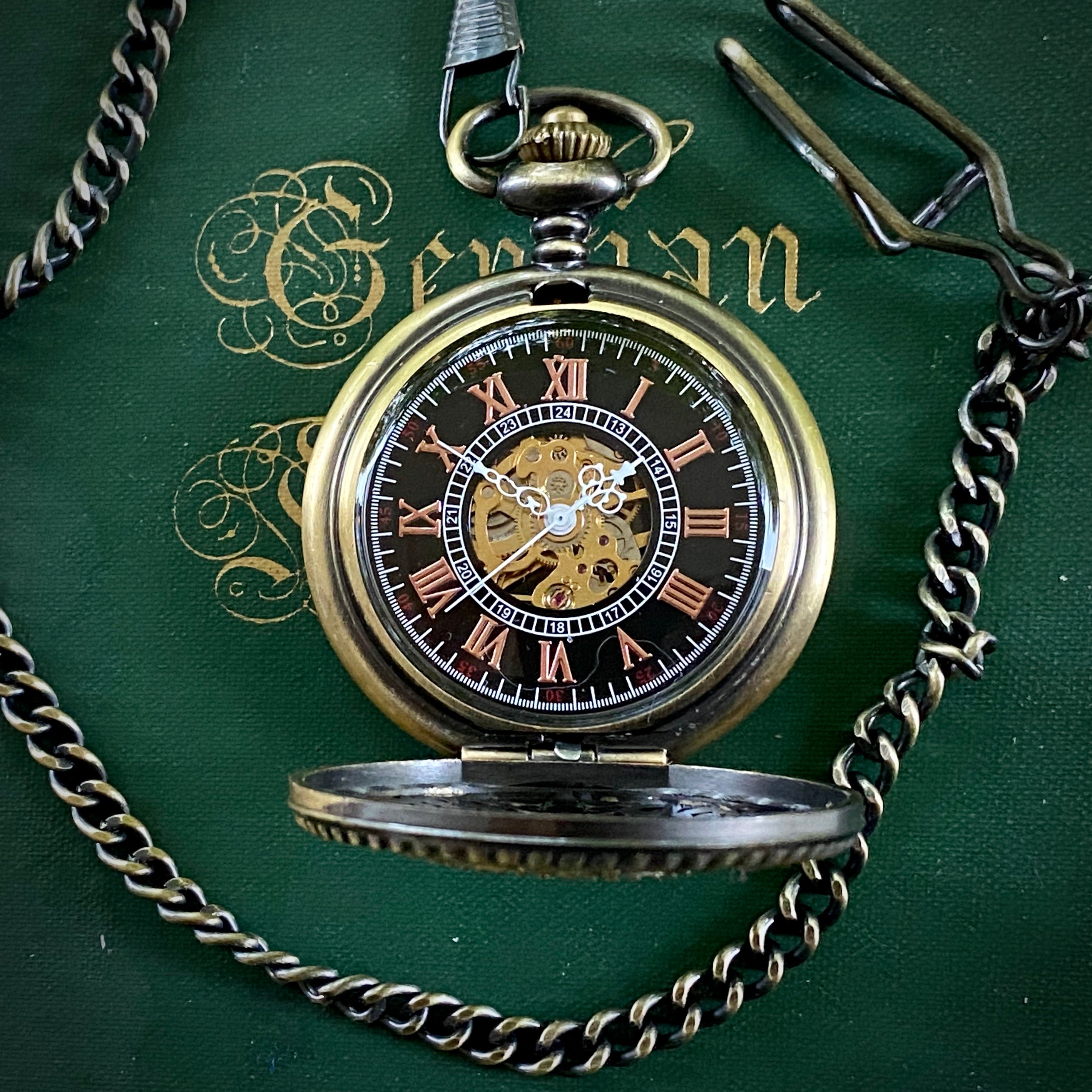 Mechanical Pocket Watch on Fob or Necklace Chain