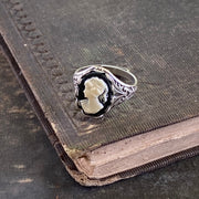 Brass Lady Cameo Ring