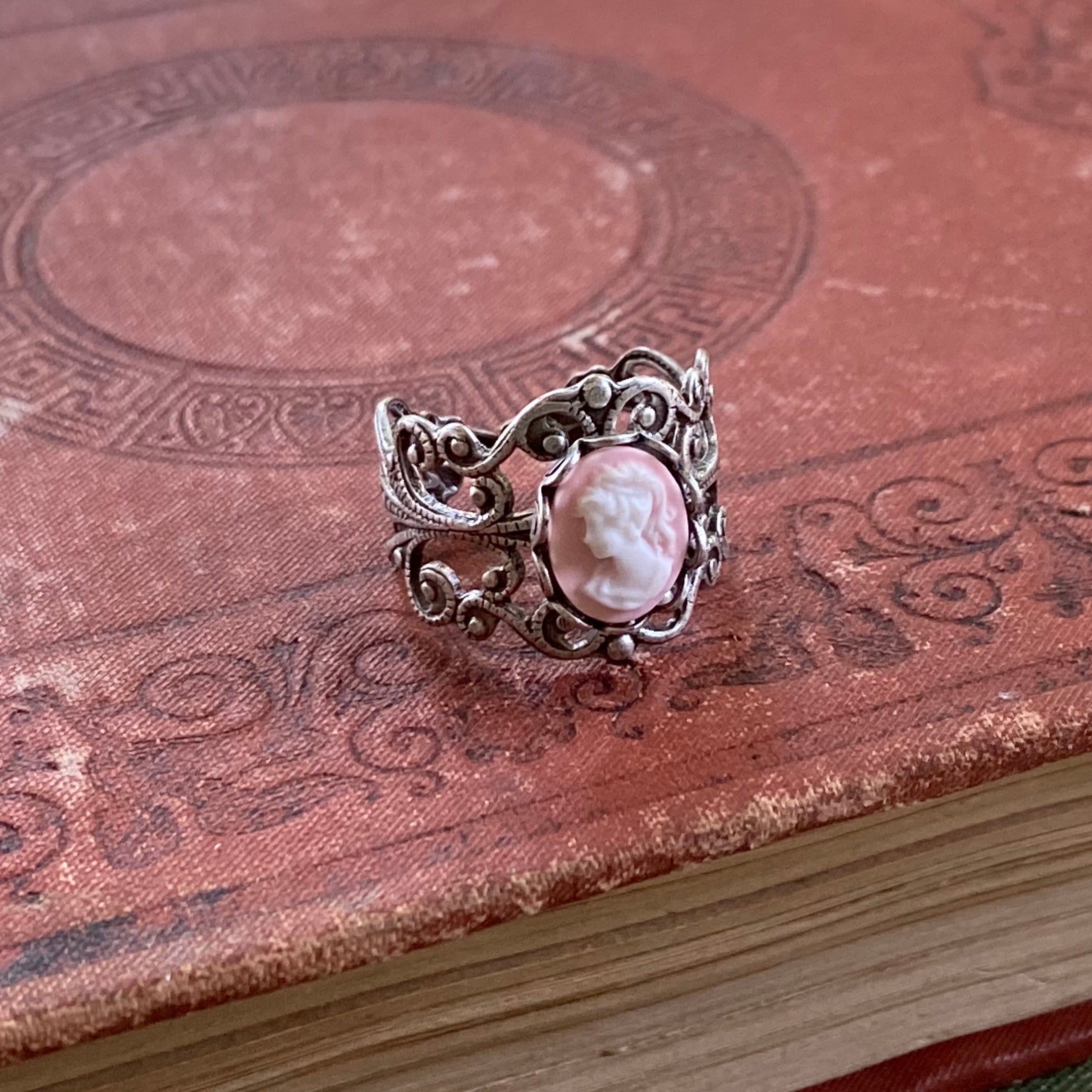 Pink Lady Cameo Ring