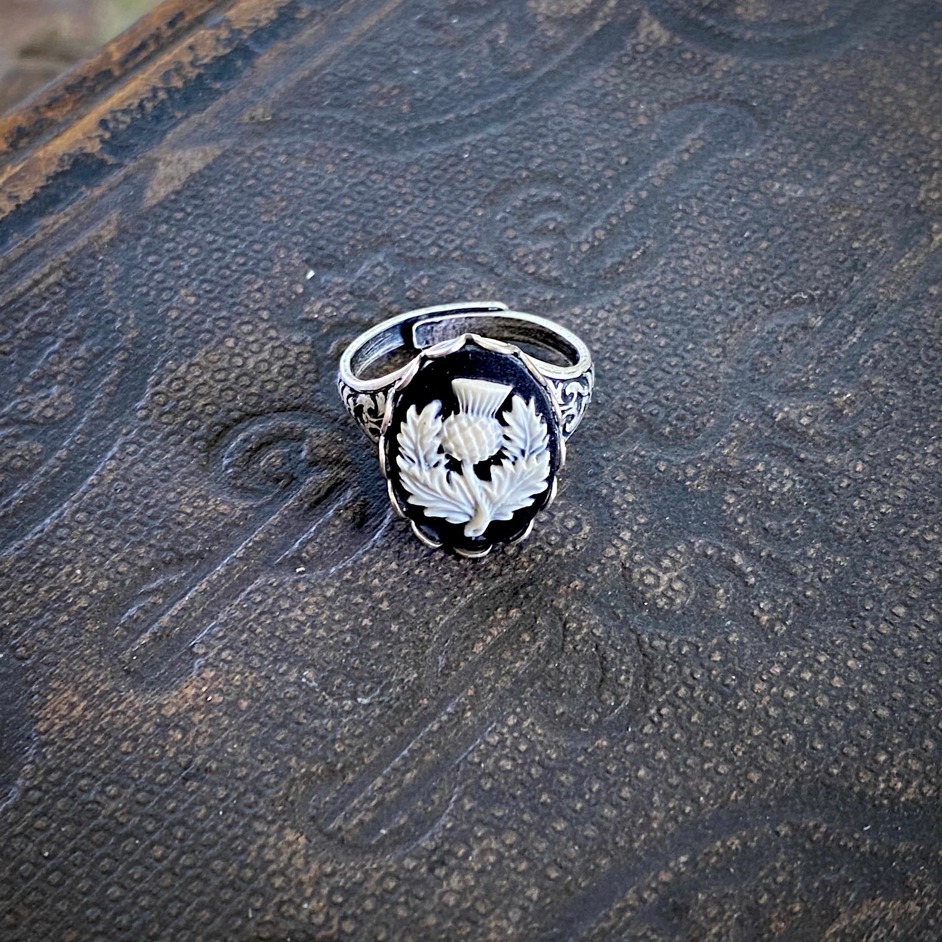 Scottish Thistle Cameo Ring