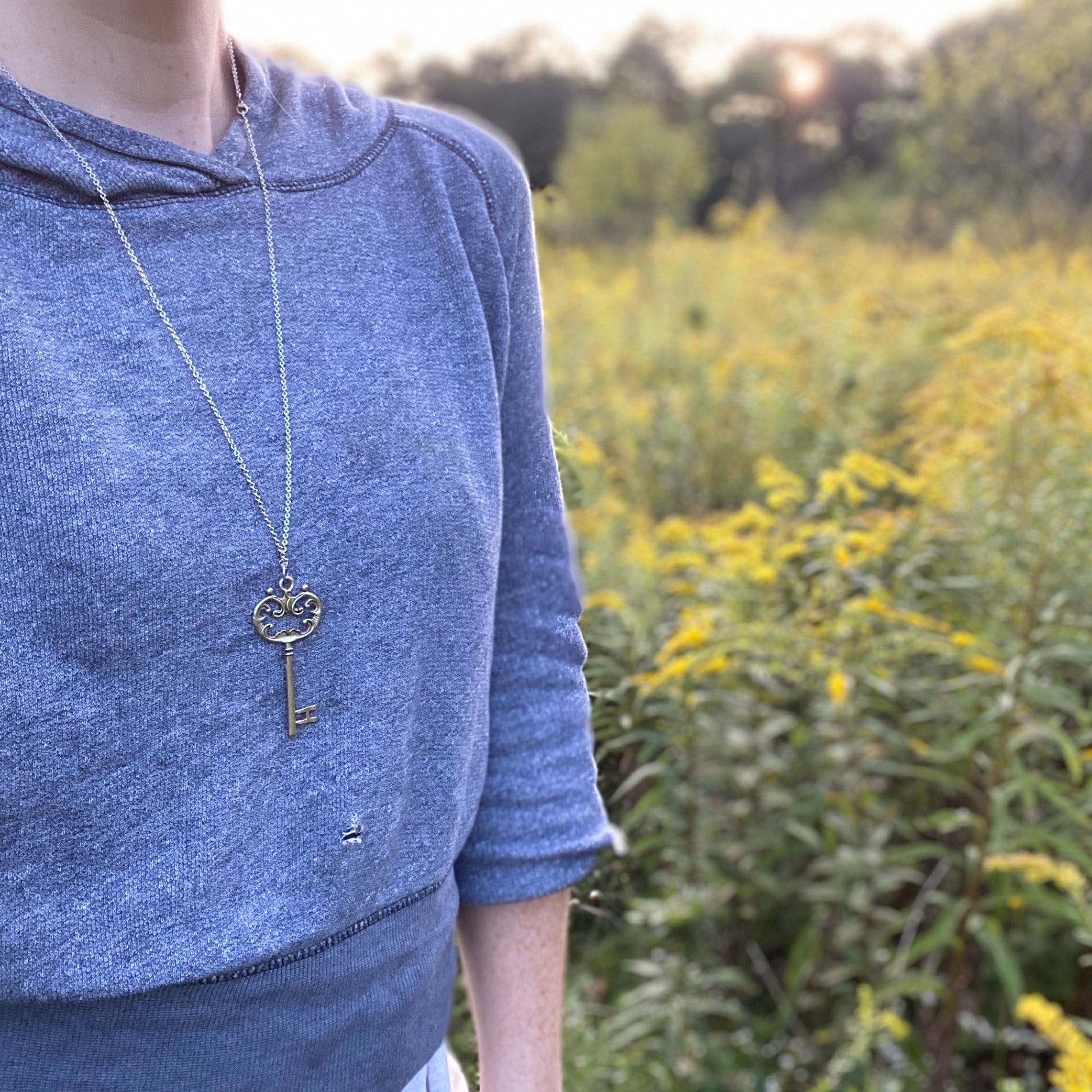 Bronze Skeleton Key Necklace