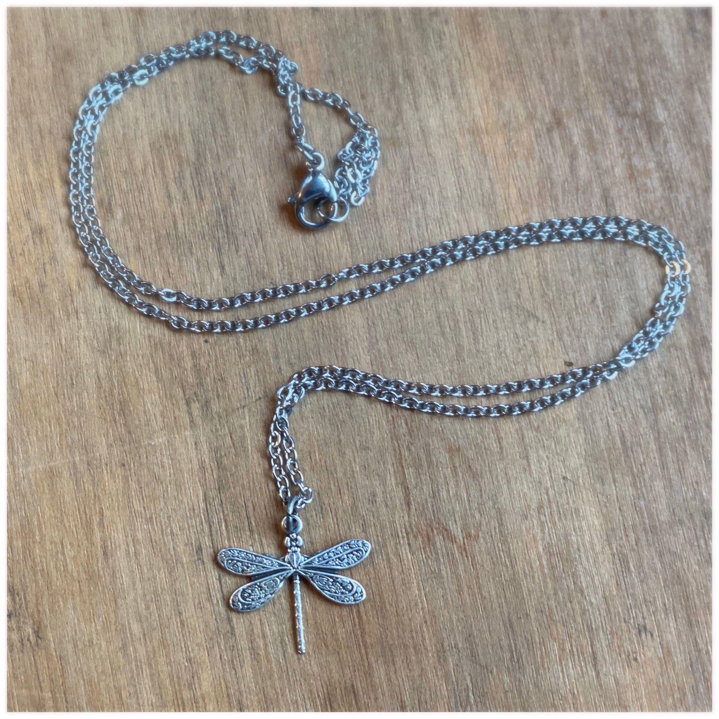 Tiny Victorian Dragonfly Necklace