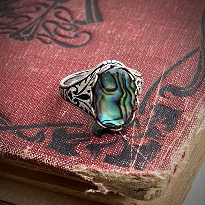 Paua Shell Adjustable Ring