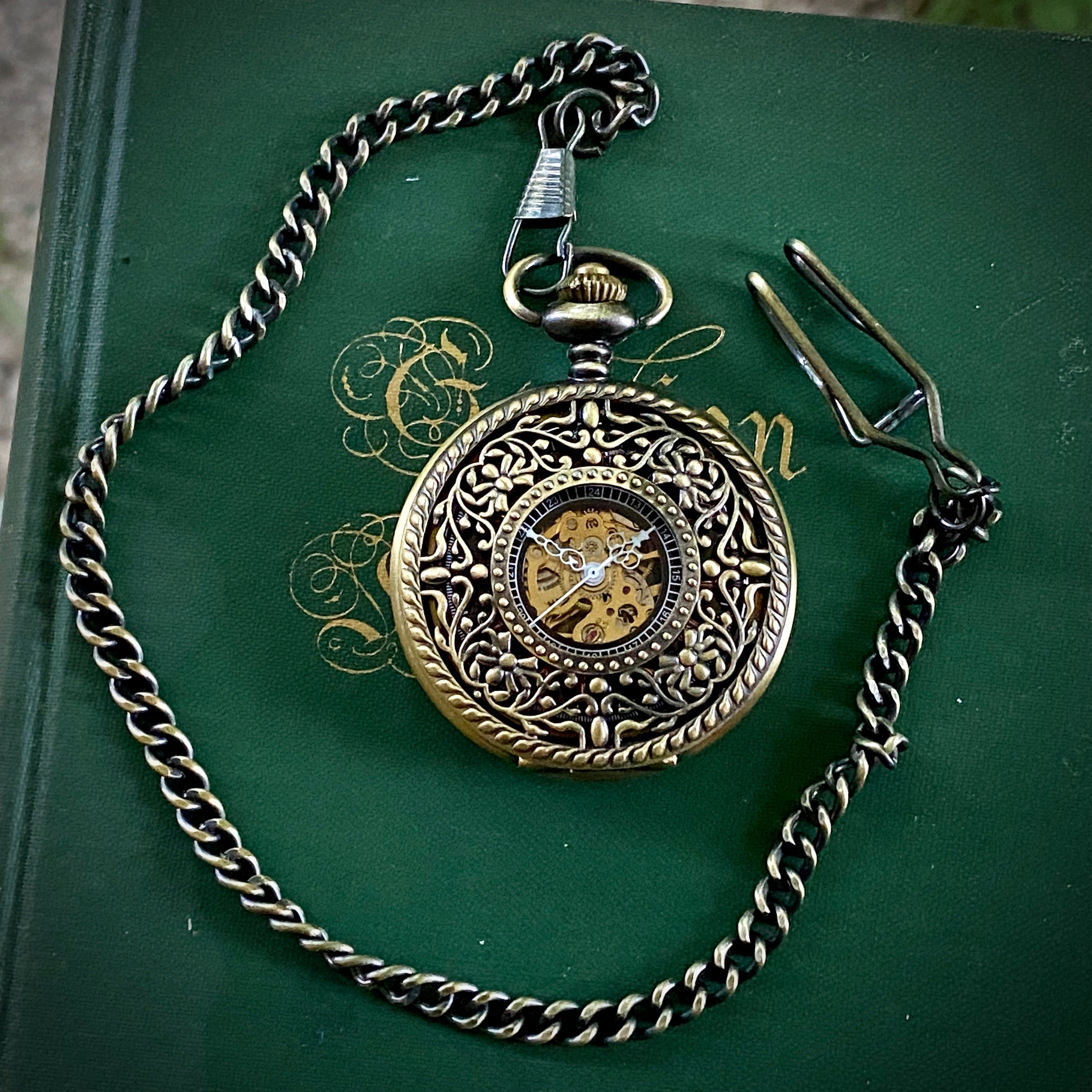 Mechanical Pocket Watch on Fob or Necklace Chain