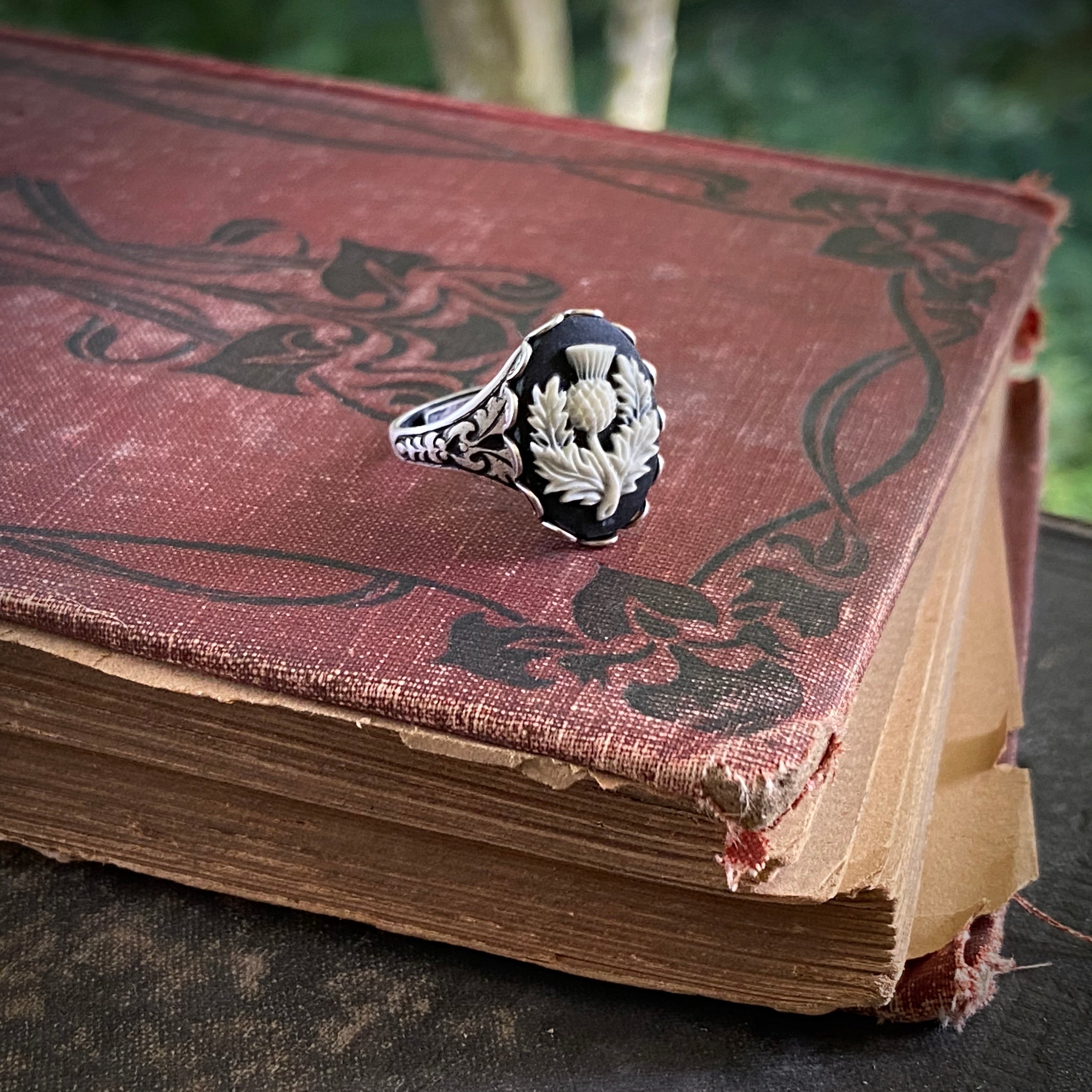 Scottish Thistle Cameo Ring