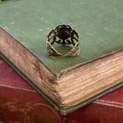 Brass Rose Filigree Ring