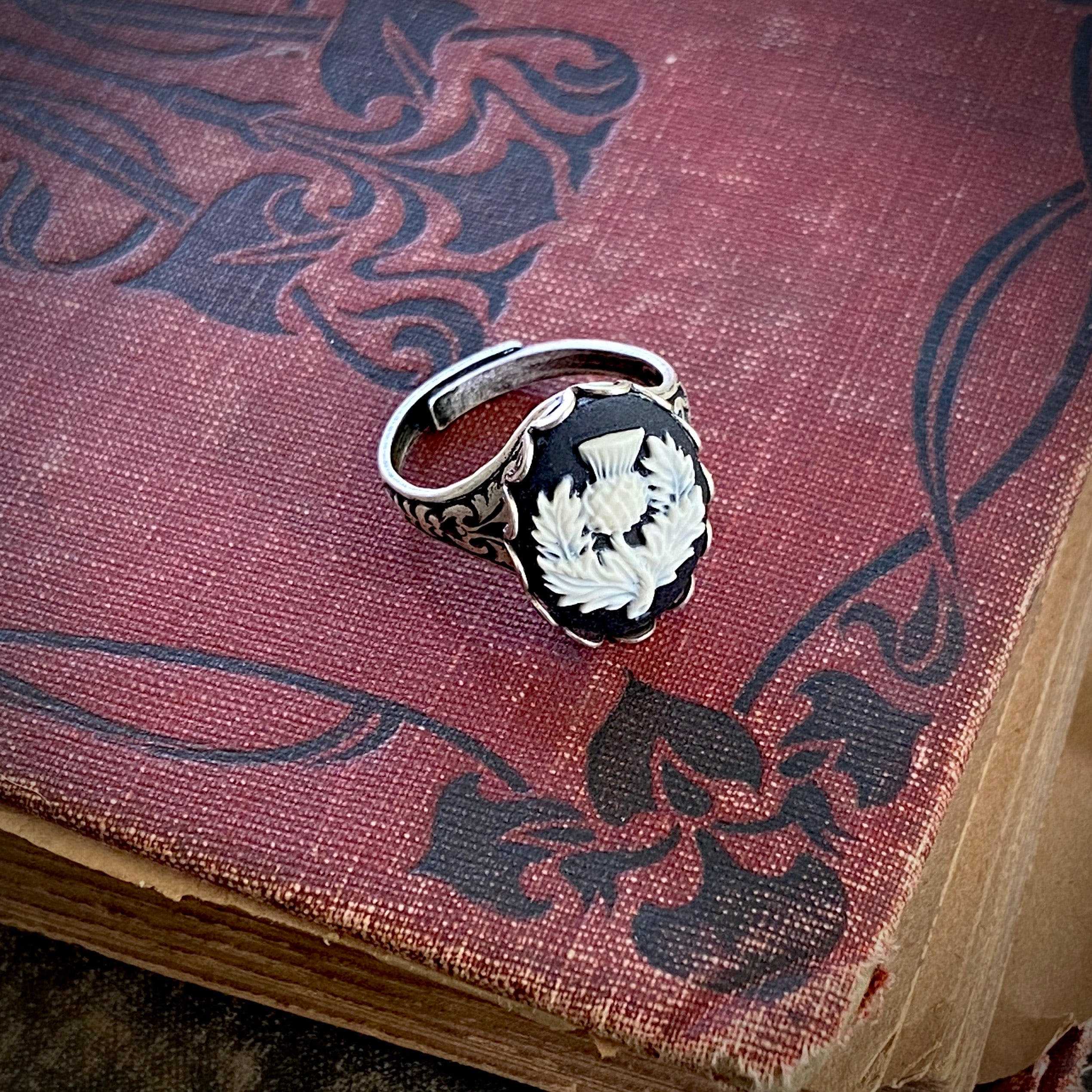 Scottish Thistle Cameo Ring