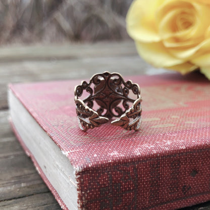 Vintage Rose Bud Cameo Ring