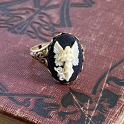 Angel Cameo Ring in Antiqued Brass or Silver